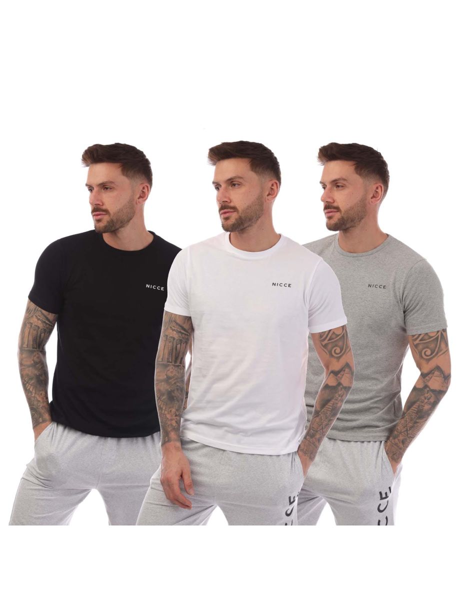Men's NICCE Sully 3 Pack T-Shirts in Black