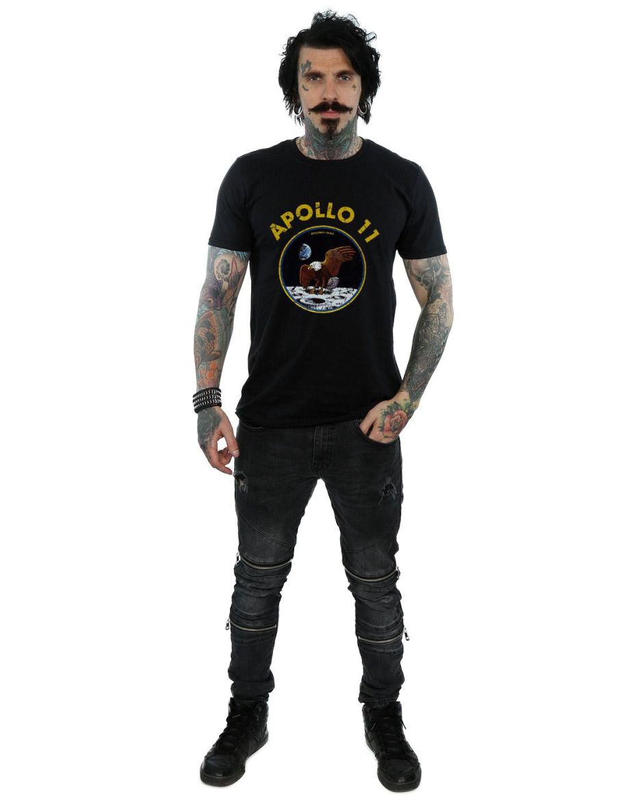 NASA Mens Classic Apollo 11 Cotton T-Shirt - Black - 3