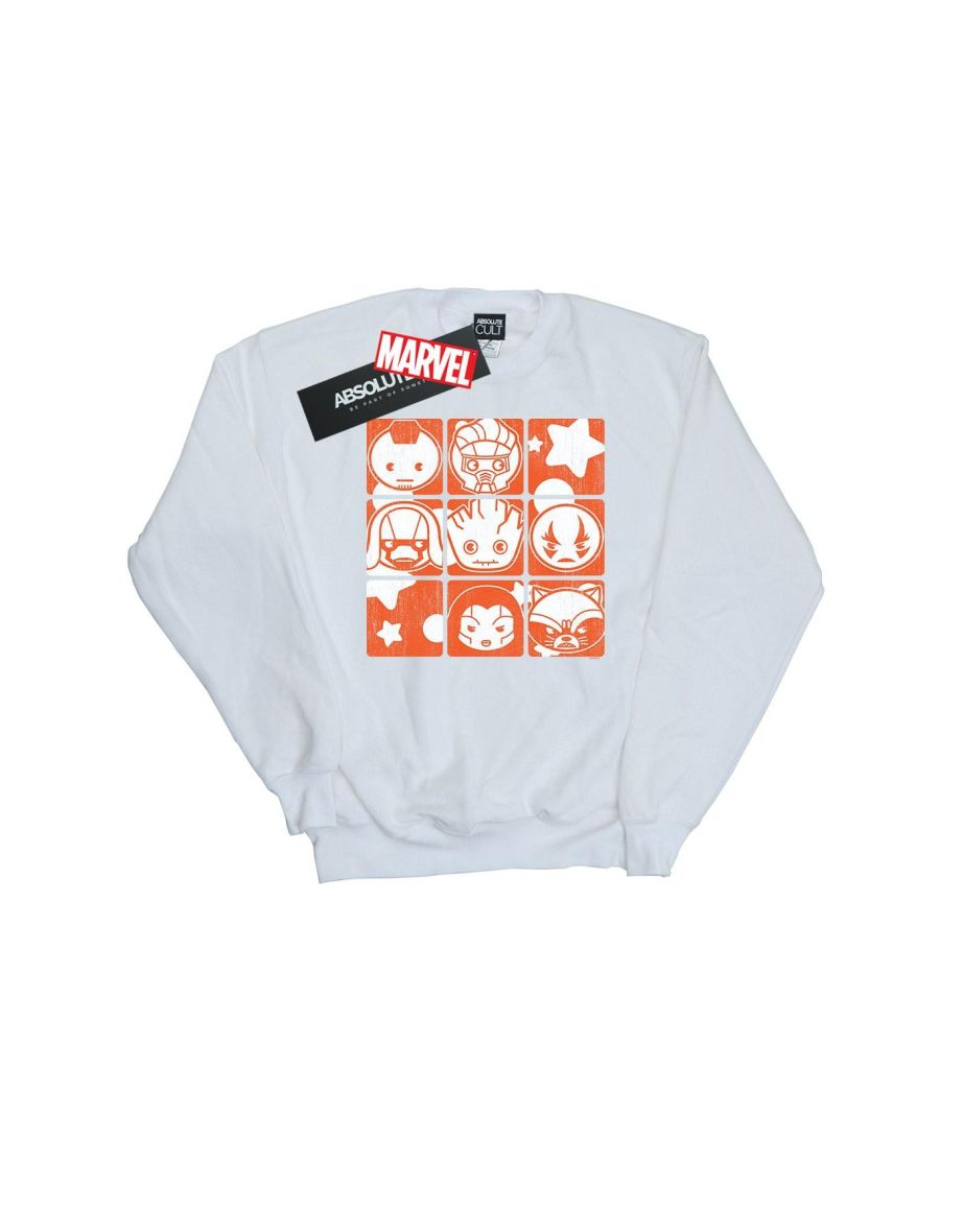 Marvel Girls Kawaii Guardians Of The Galaxy Retro Sweatshirt - White