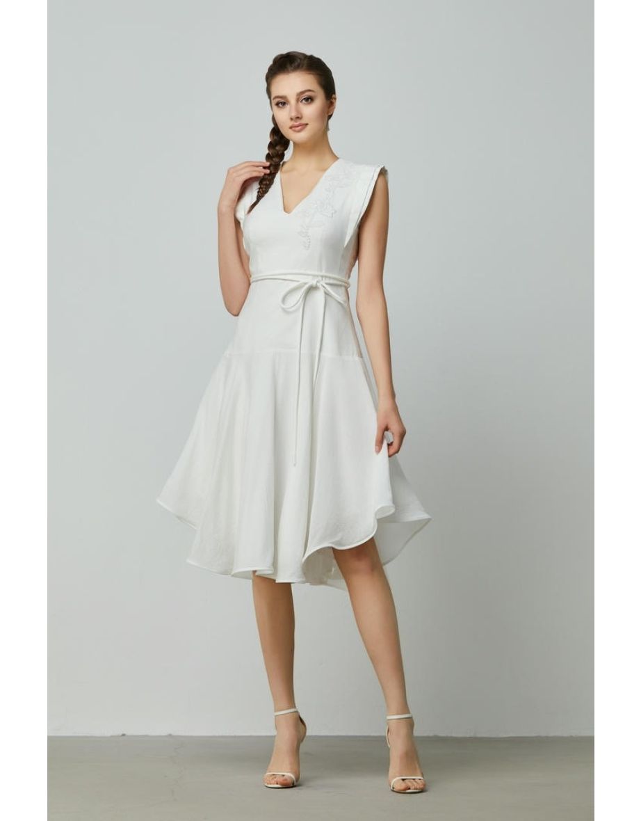Jacquard embroidered dress