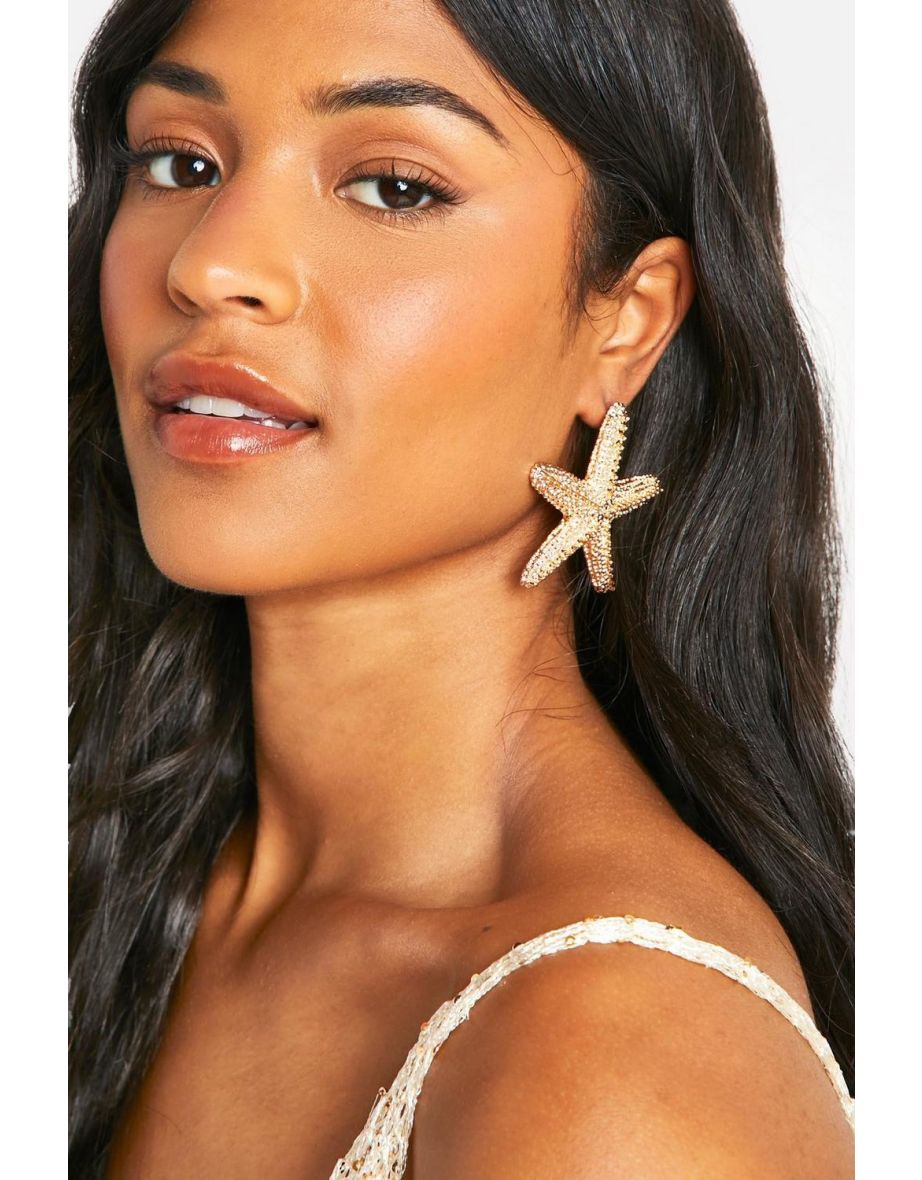Starfish Stud Earrings - gold