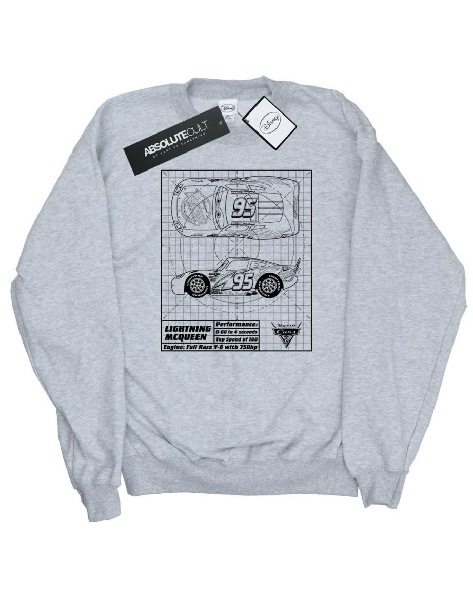 Shop Disney Mens Cars Lightning McQueen Blueprint Cotton Sweatshirt Sports Grey Online in Bahrain VogaCloset