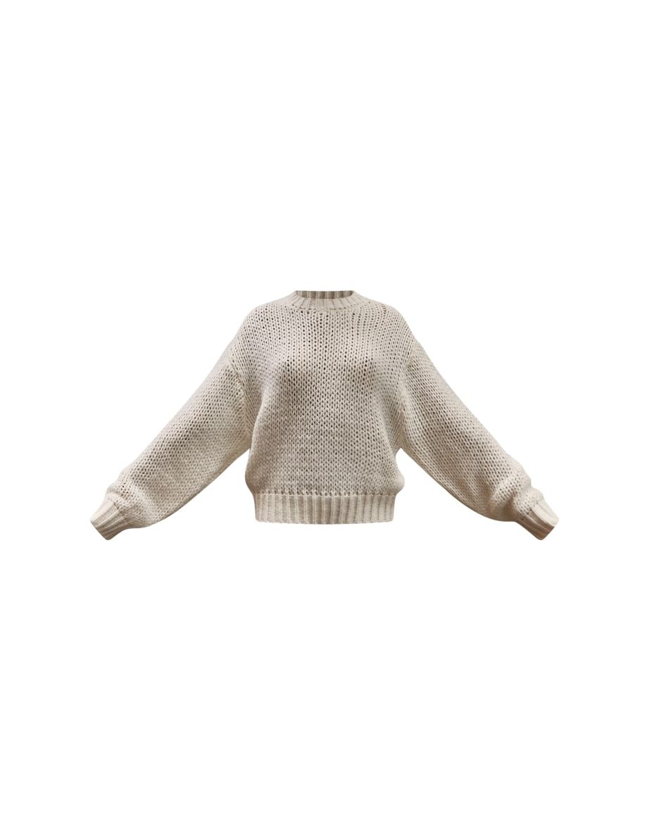Cream Super Chunky Oversized Jumper - 4