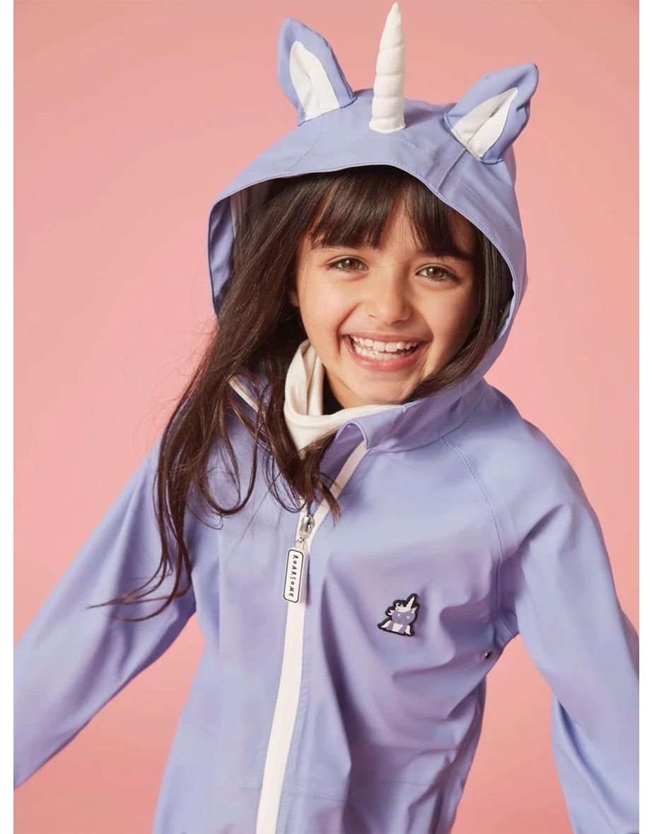 Girls Sparkle The Unicorn Puddlesuit in Purple - 2