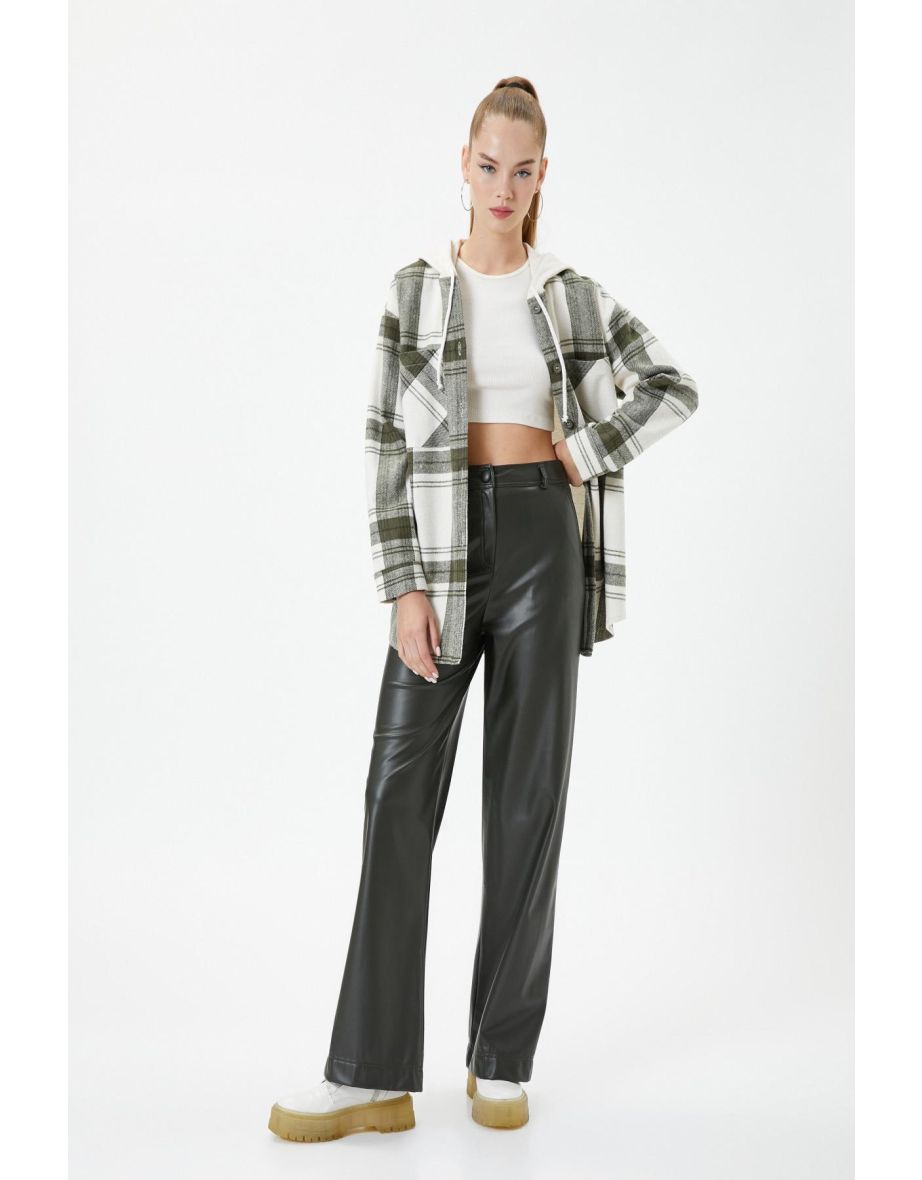 Women's Khaki Plaid Shirt