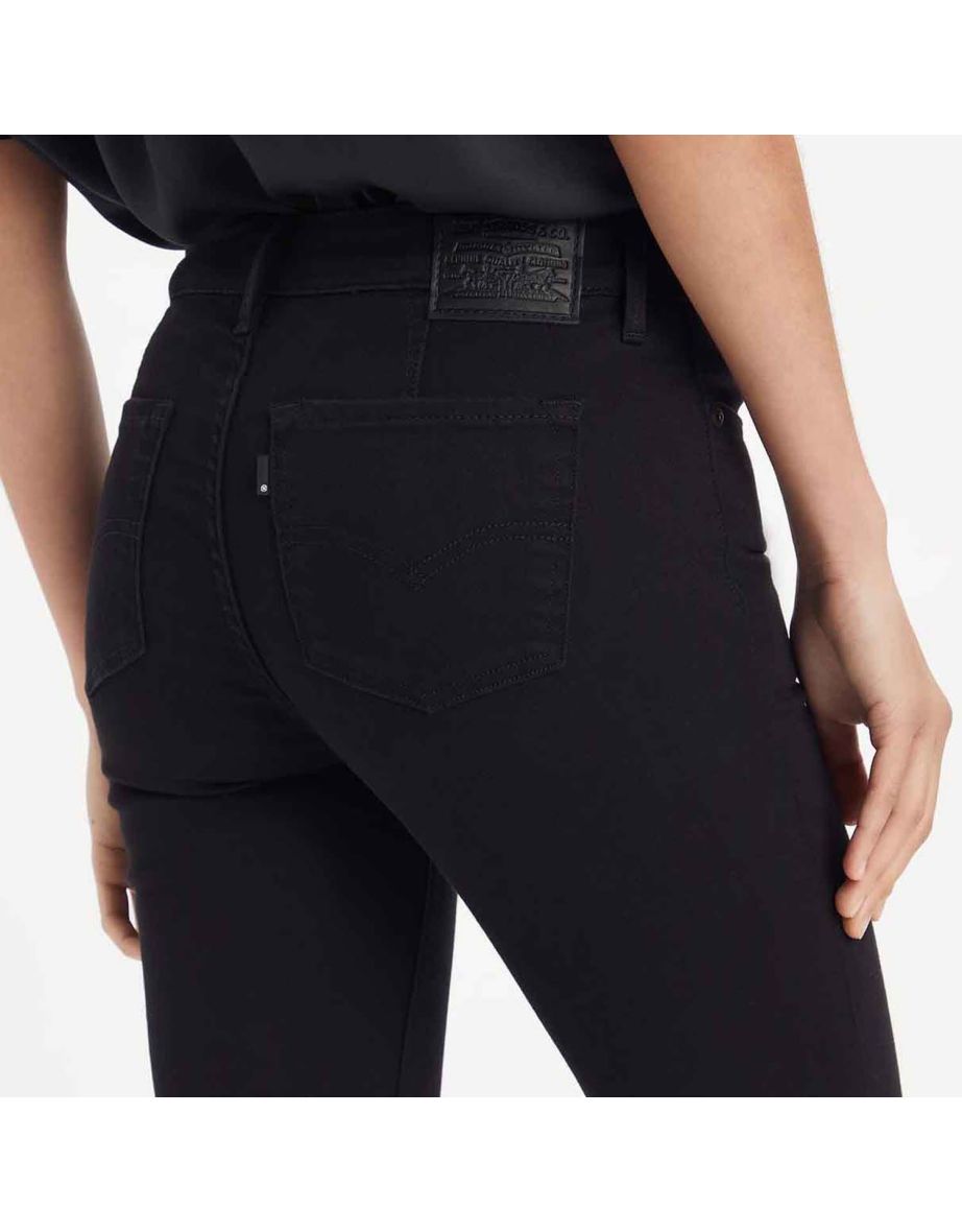 Women's Levis 712 Slim Welt Pocket Jeans in Black - 4