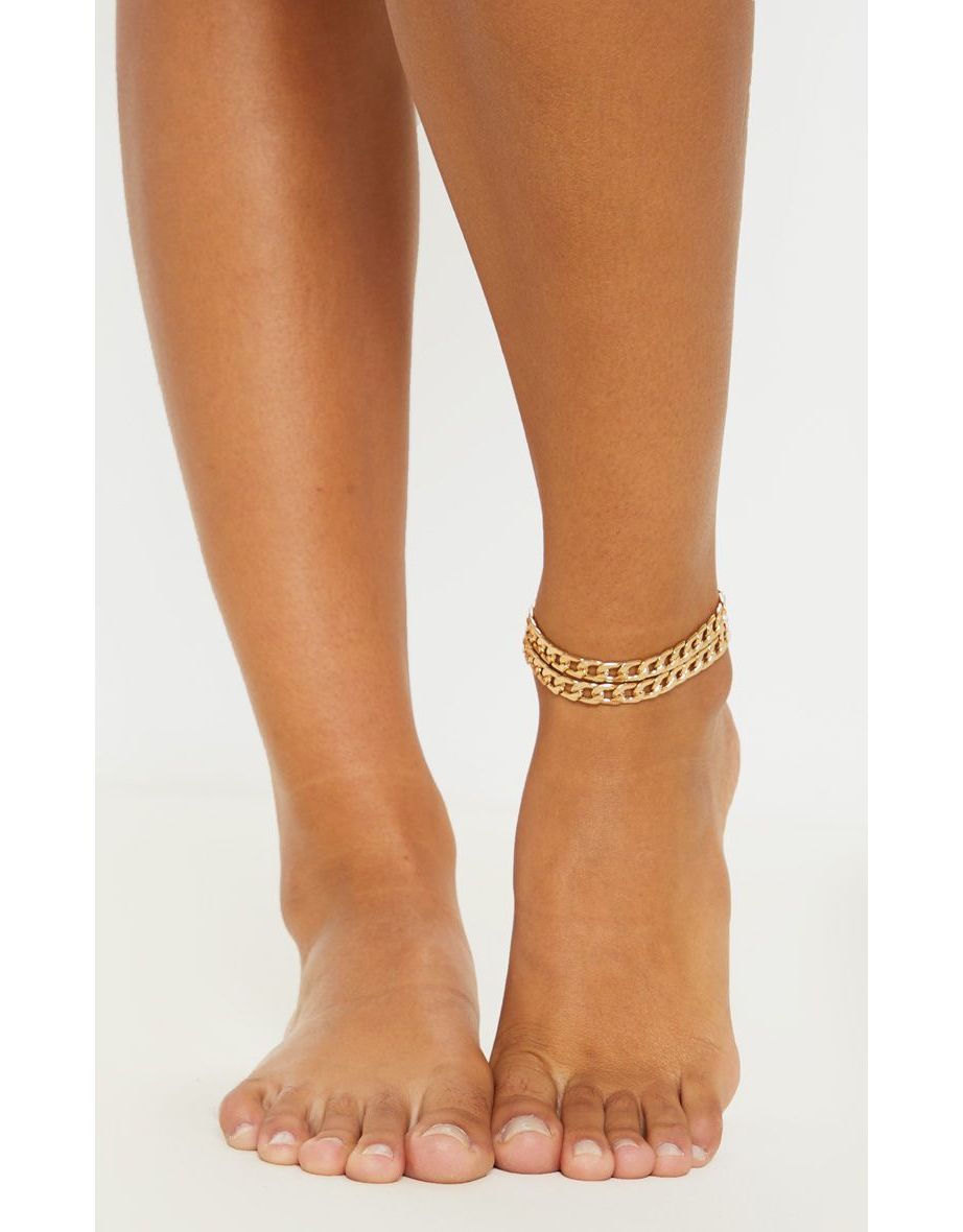 Gold Double Chain Anklet