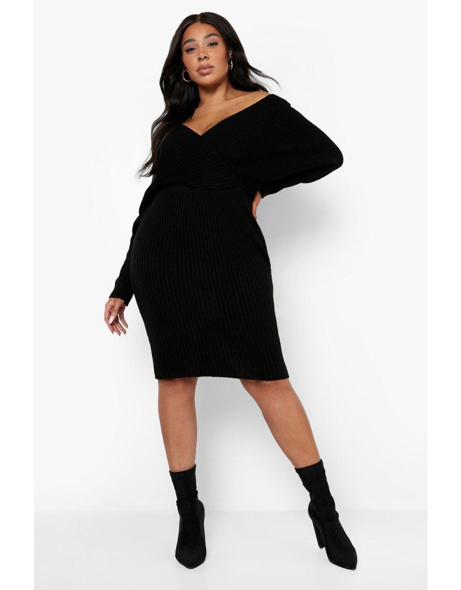 Off the shoulder jumper dress plus size best sale