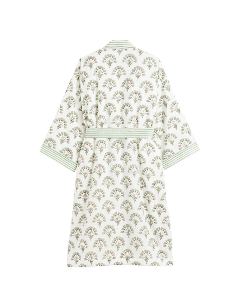 Joyce Palmette 100% Terry Towelling Bath Robe - 3
