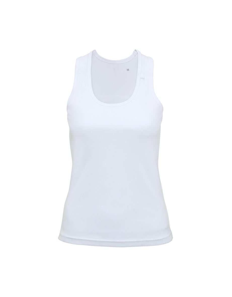 Tri Dri Womens/Ladies Panelled Fitness Sleeveless Vest - White