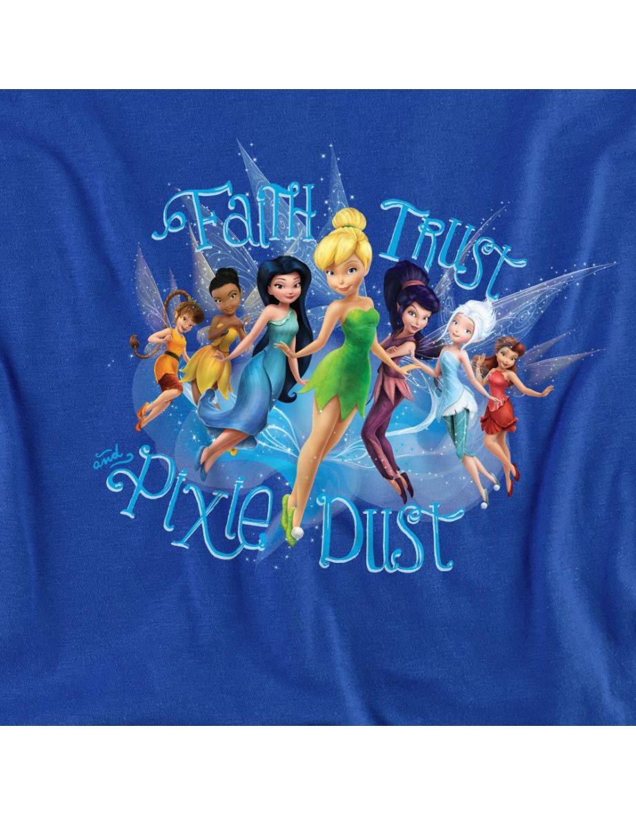 Disney Fairies  Adult Faith, Trust And Pixie Dust Tinker Bell T-Shirt - Royal Blue - 2