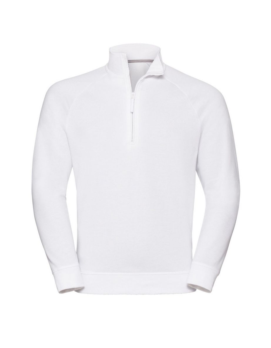 Russell Mens Authentic Quarter Zip Sweatshirt - White