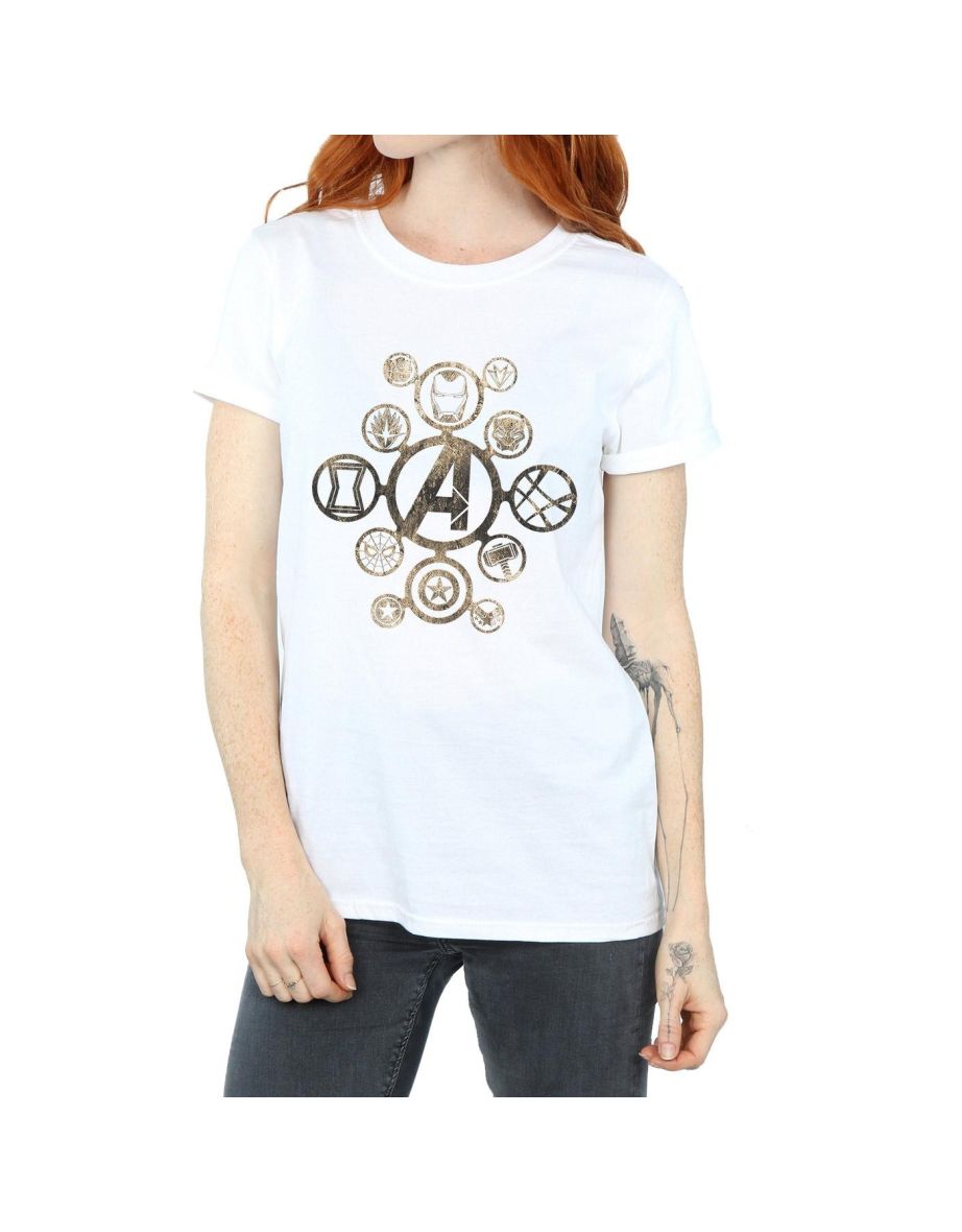 Marvel Womens/Ladies Avengers Infinity War Icons Cotton Boyfriend T-Shirt - White - 3
