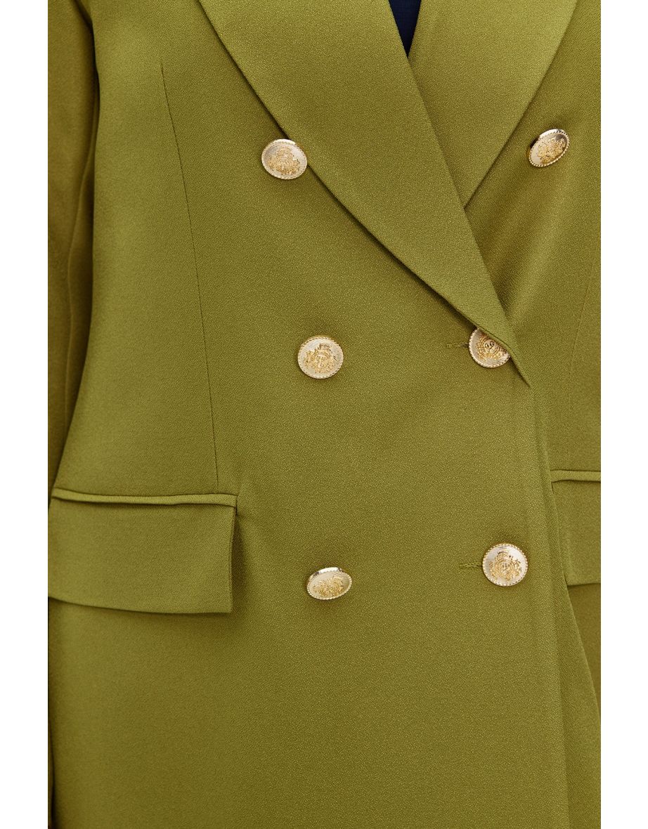 Light Khaki Blazer Jacket - 7