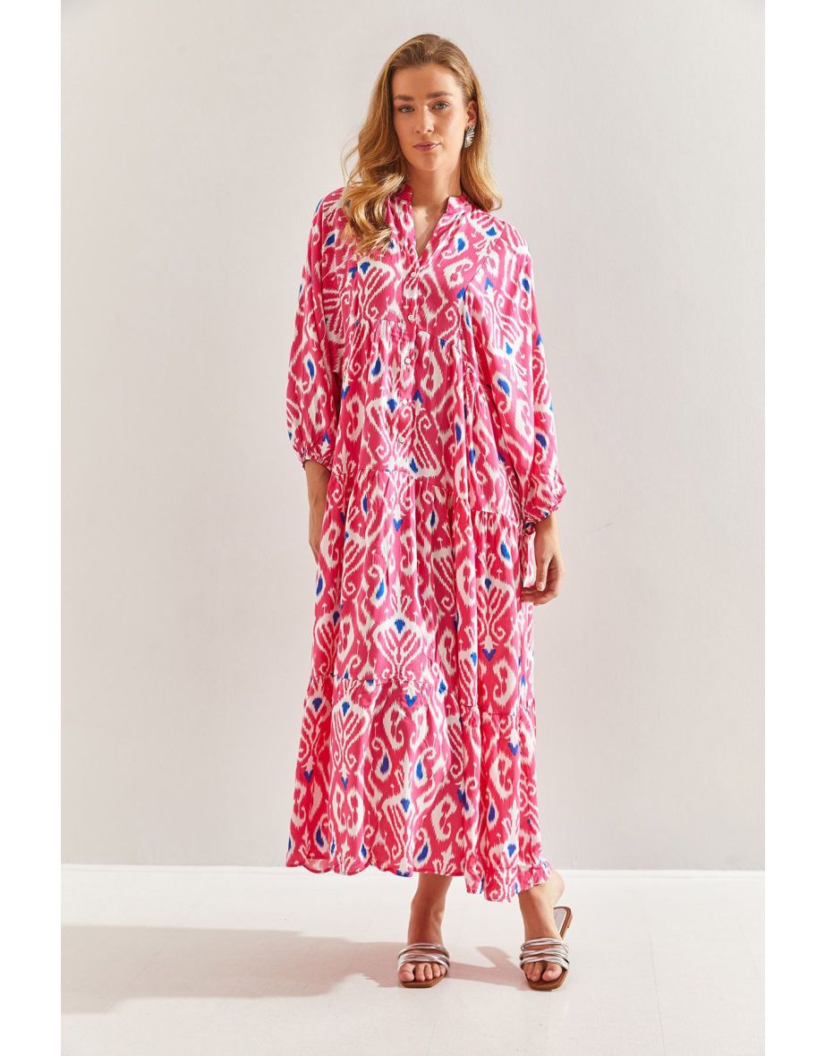 Women's Multi Patterned Viscose Dress - 6