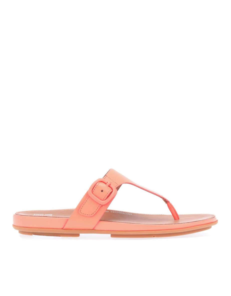 Women's Fit Flop Gracie Rubber-Buckle Toe-Post Sandals in Pink