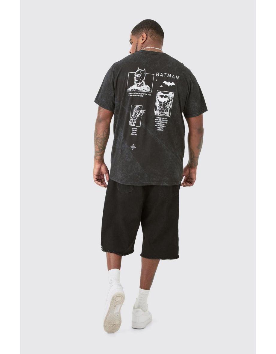Plus Batman License T-shirt In Acid Wash - grey - 2