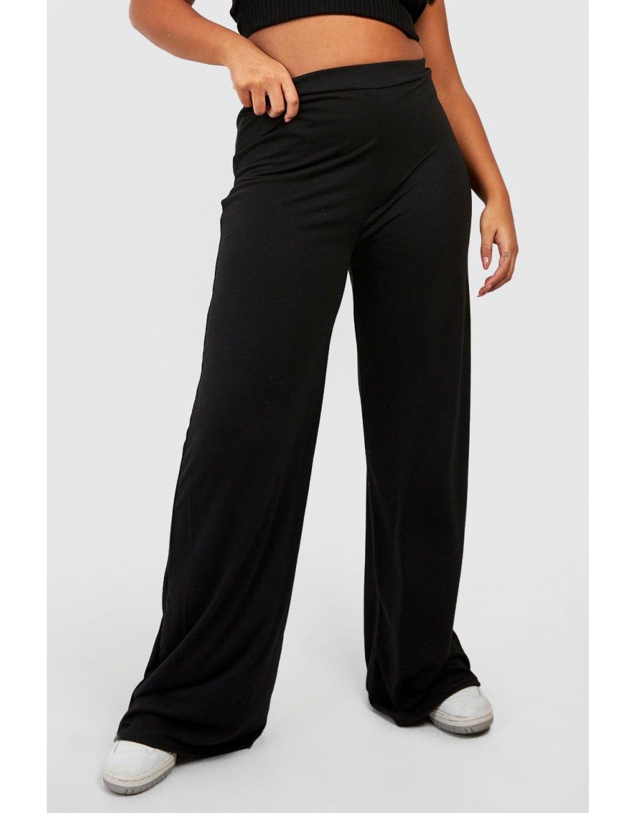 Plus Basic Jersey Wide Leg Trousers - black - 3