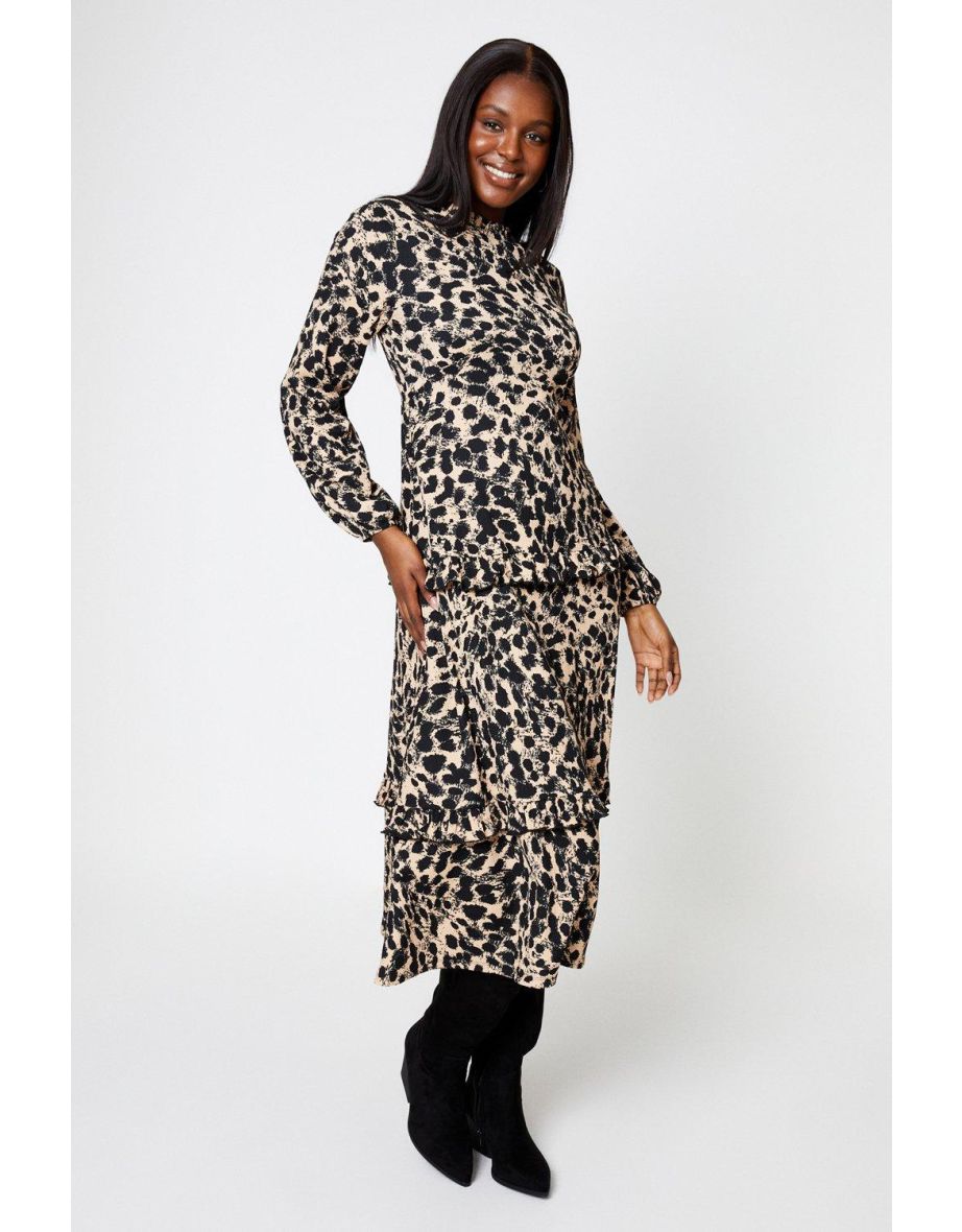 Leopard tiered dress best sale