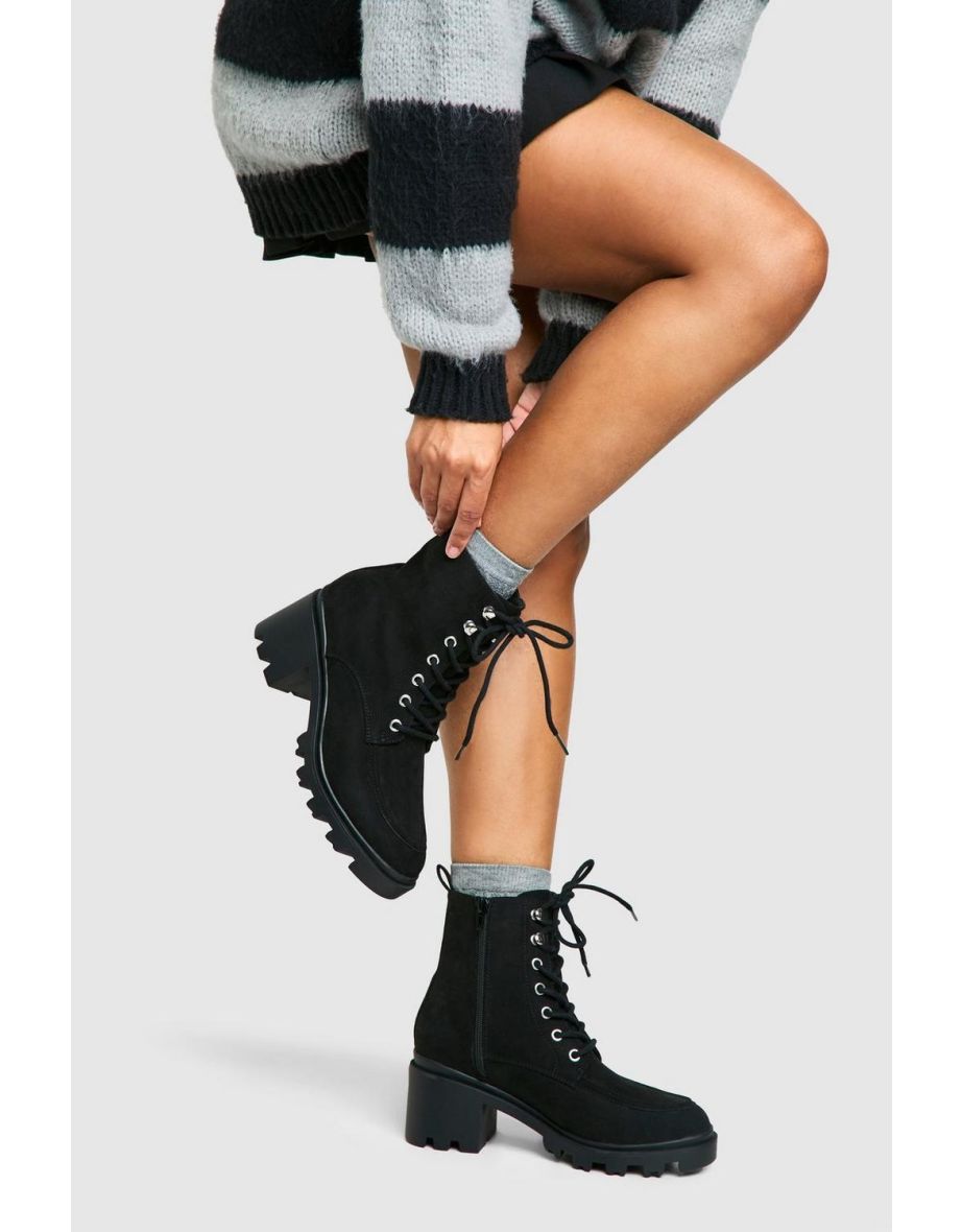 Lace Up Heel Hiker Boot