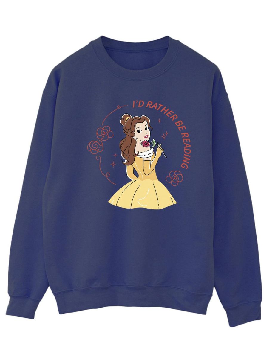 Disney Womens/Ladies Beauty And The Beast I´d Rather Be Reading Sweatshirt - 1