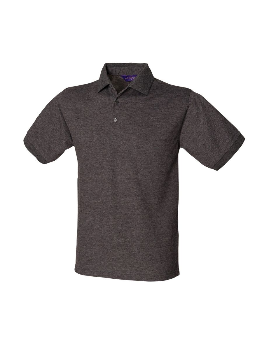 Henbury Mens Polycotton Heavy Polo Shirt - Charcoal