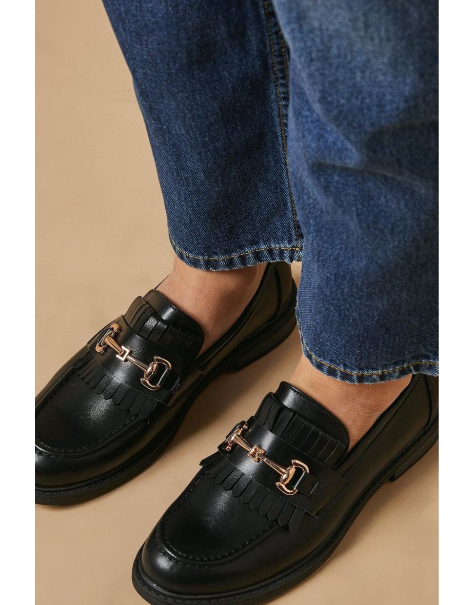 Blairen Fringe Detail Metal Snaffle Loafer - 3