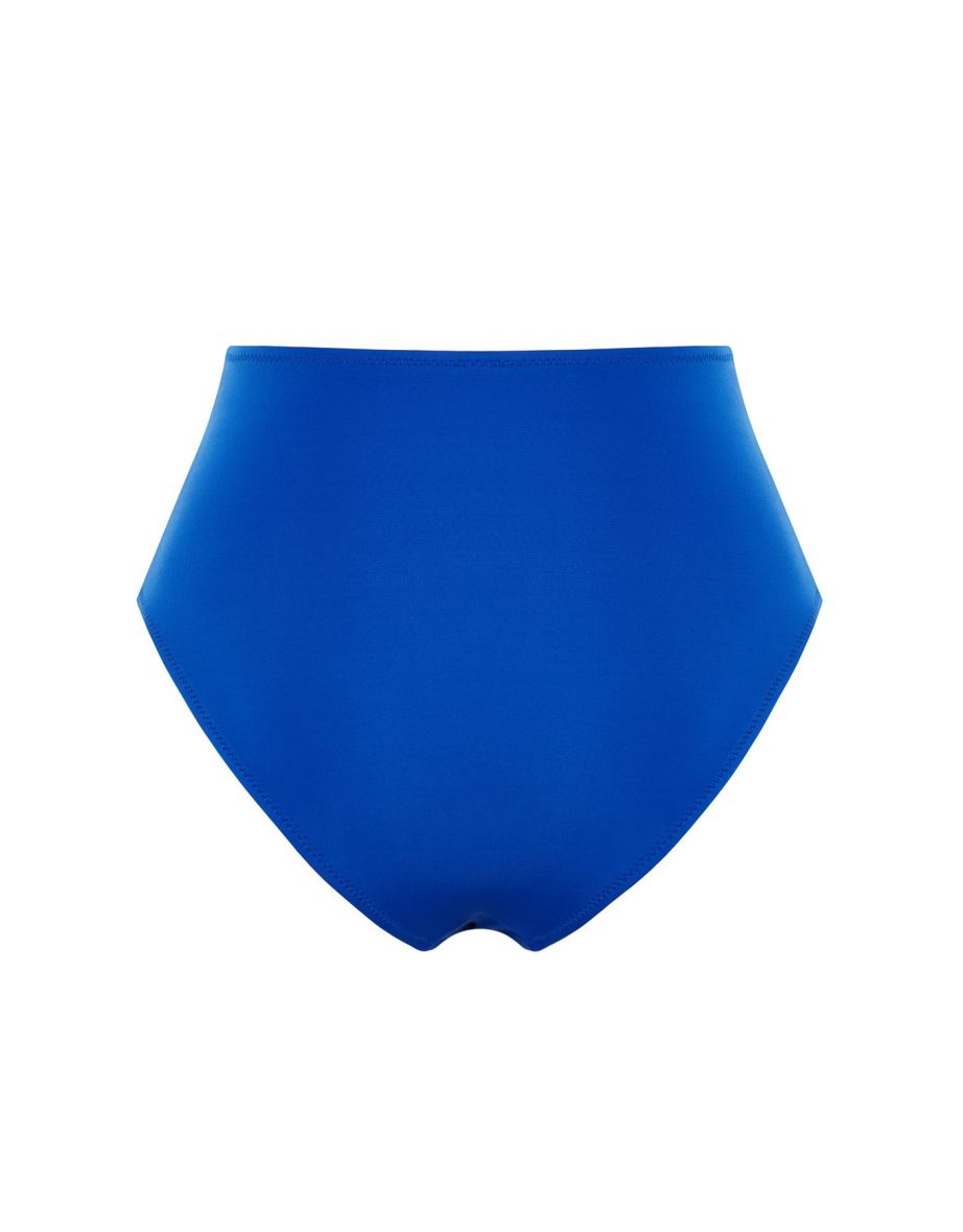 Saxe Blues Cut Out/Windowed High Waist Bikini Bottom - 6