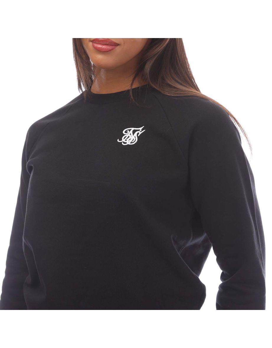 Women's SikSilk Essentials Crewneck Sweatshirt in Black - 2