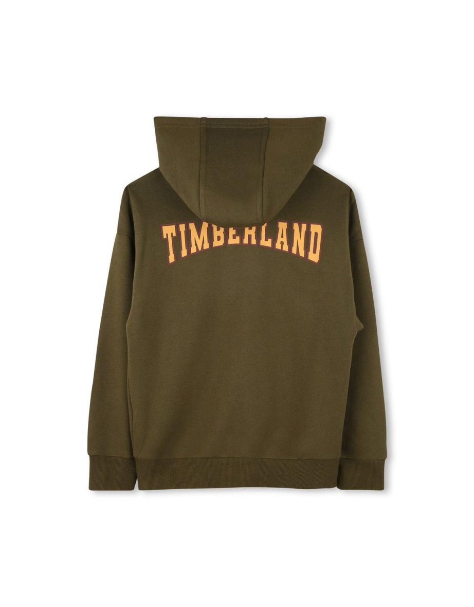 Timberland Boys Back Logo Full Zip Hoodie Khaki - khaki - 1