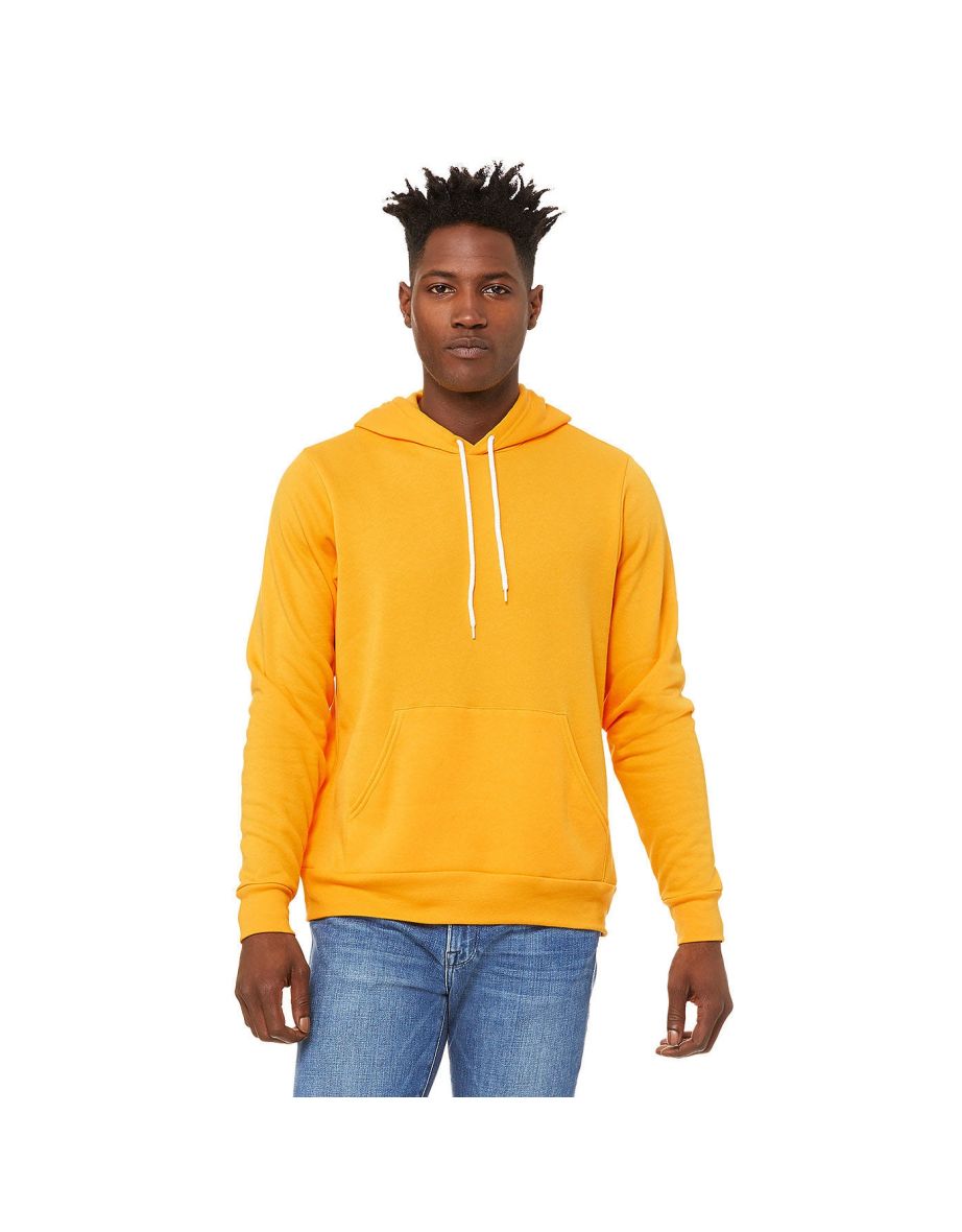Bella + Canvas Unisex Pullover Polycotton Fleece Hooded Sweatshirt / Hoodie - Gold - 3