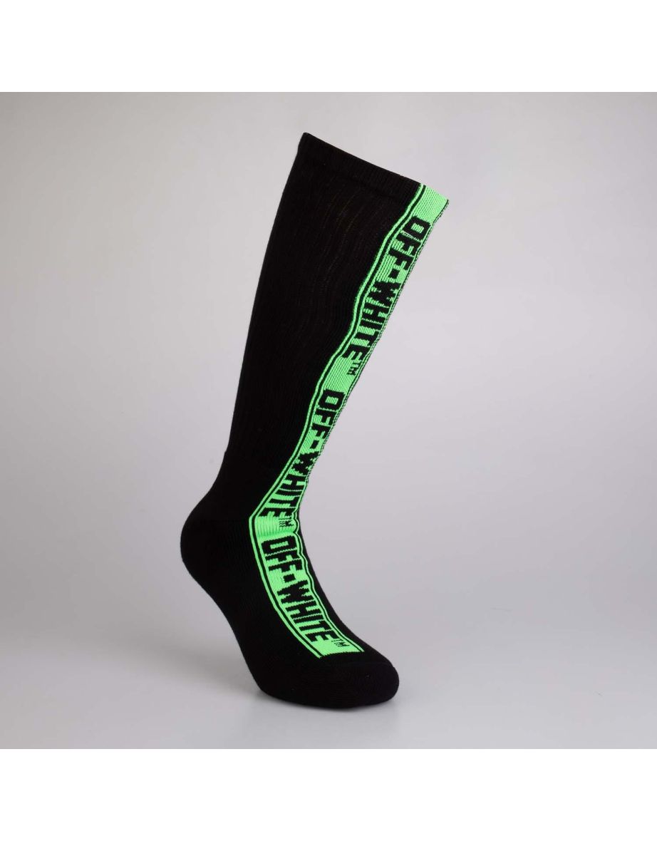 Men's Off White Industrial Belt Socks in Black