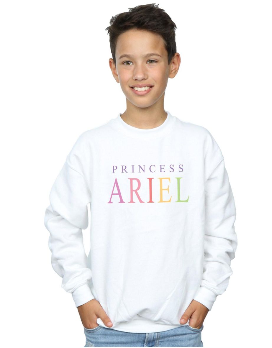 Disney Boys The Little Mermaid Ariel Graphic Sweatshirt - White