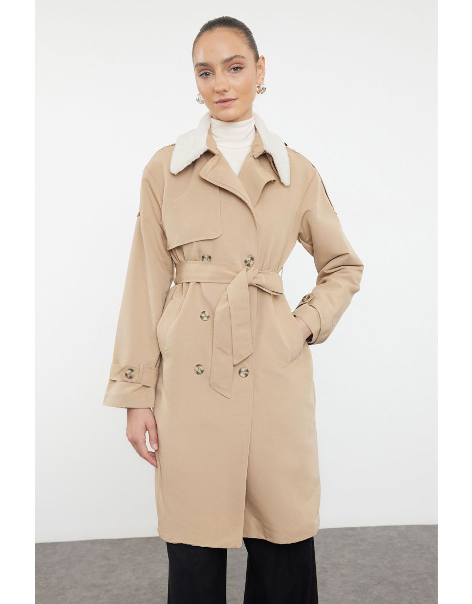 Trench Coat - Beige - Double-breasted