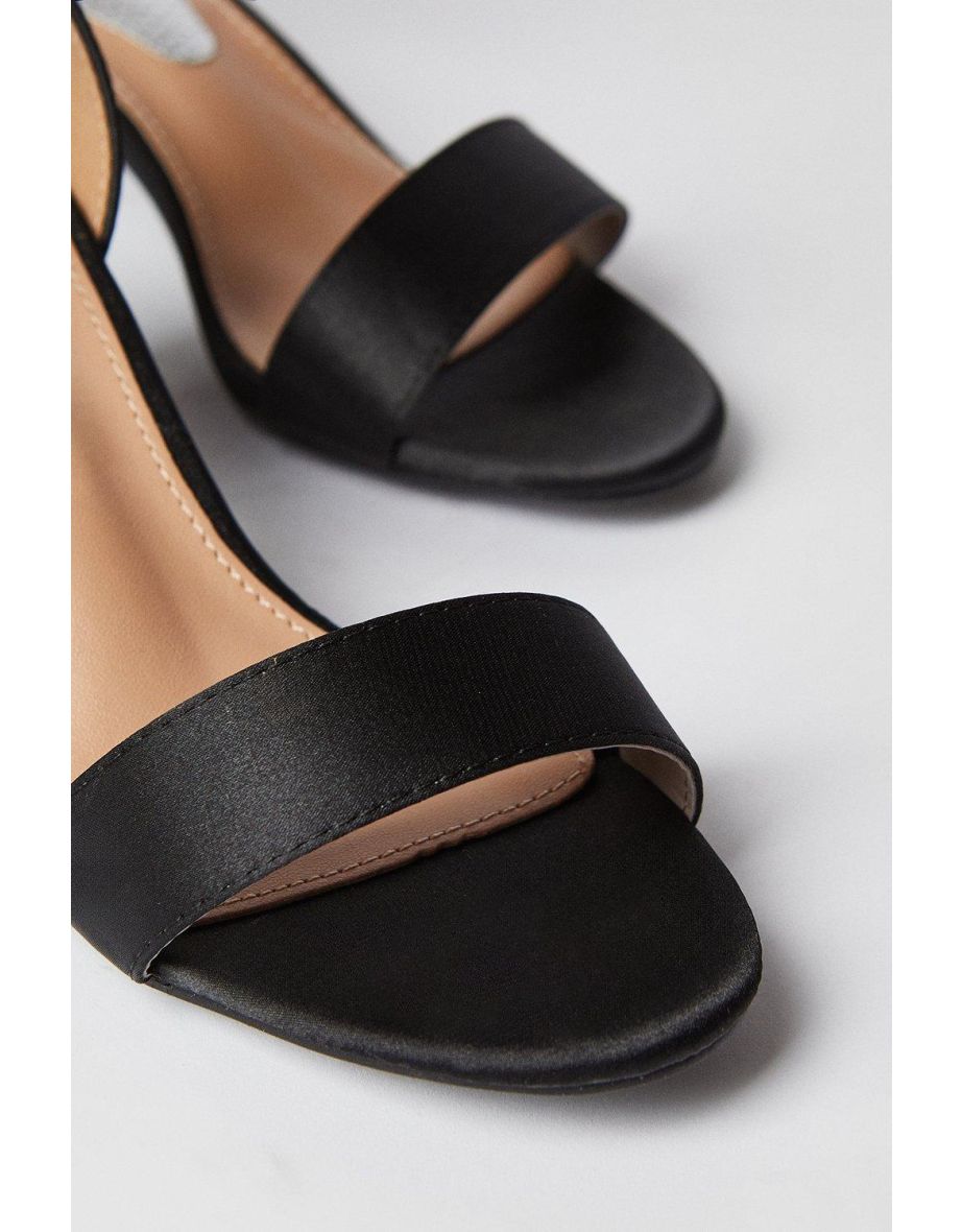 Tabitha Satin Low Block Heeled Sandals - 3
