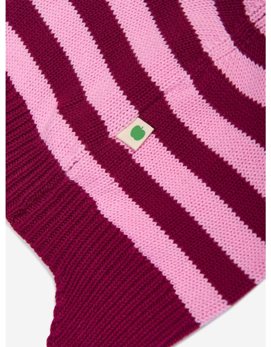Baby Girls Damson Knit Hat With Ears in Purple - 3