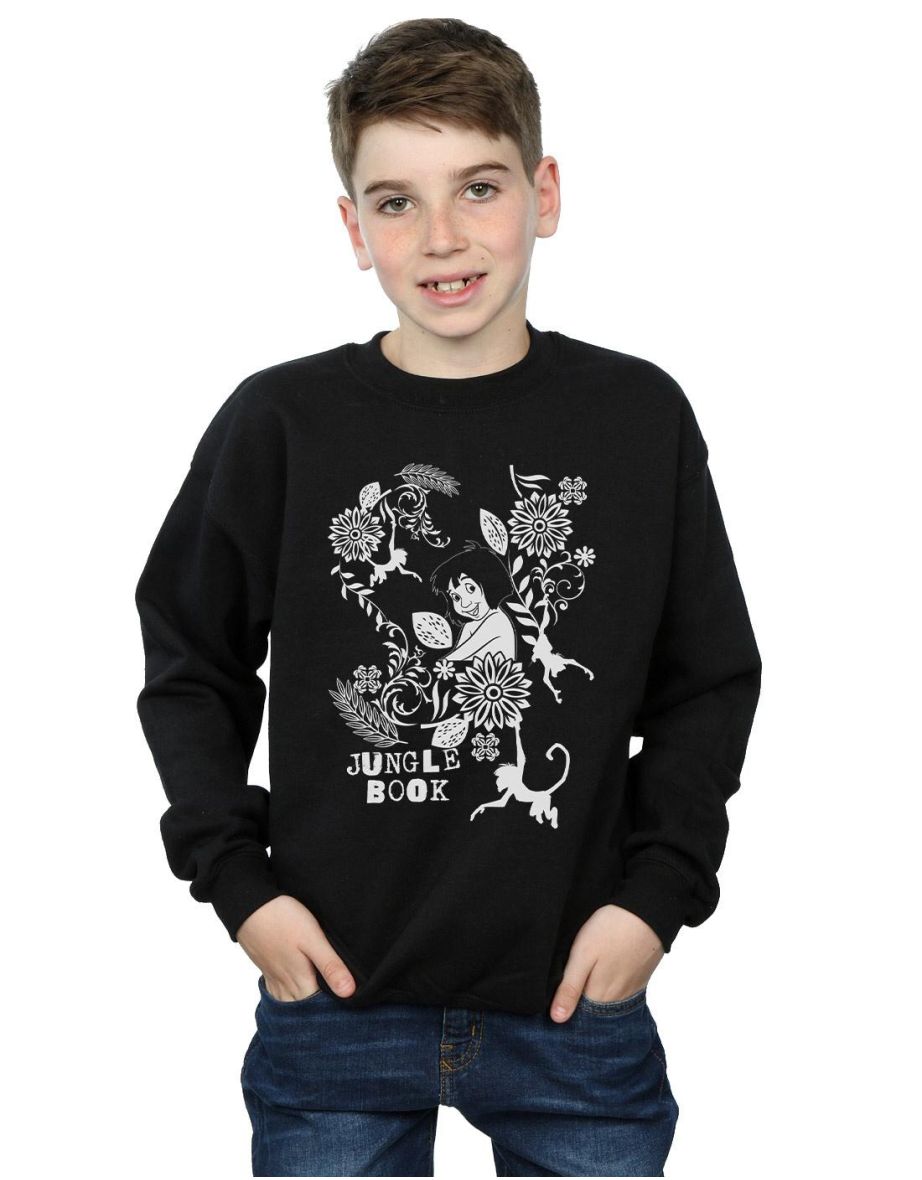 Disney Boys The Jugle Book Mowgli Tale Sweatshirt - Black