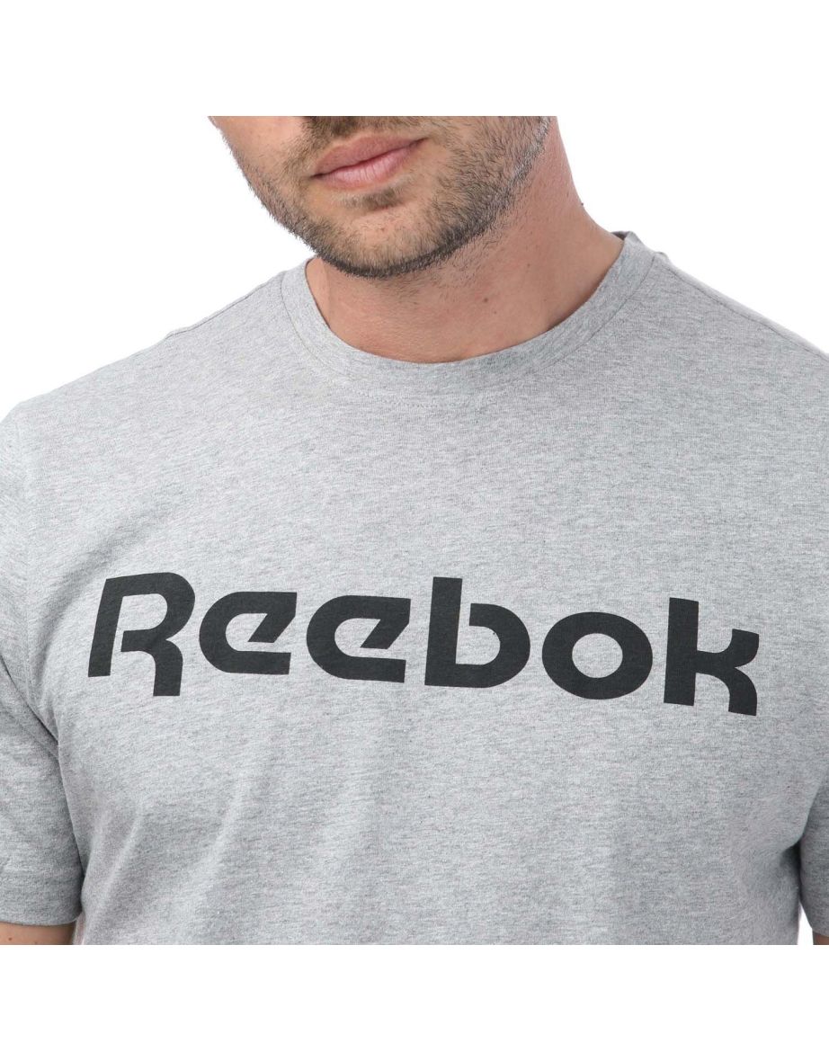 Men's Reebok Graphic Series Linear Logo T-Shirt in Grey - 3