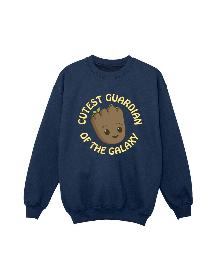 Marvel Boys I Am Groot Cutest Guardian Sweatshirt - Navy Blue - 1