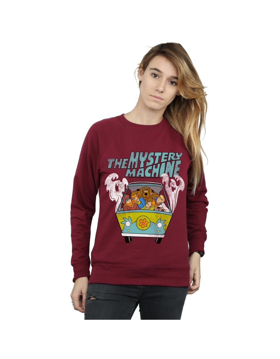 Scooby Doo Womens/Ladies Mystery Machine Sweatshirt - Burgundy