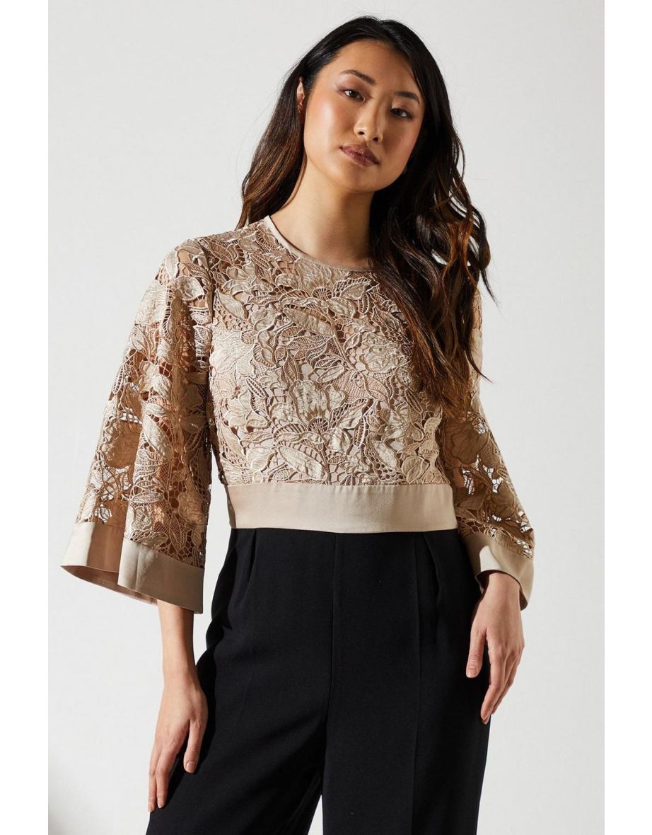 Lace Kimono Sleeve Jumpsuit - 3