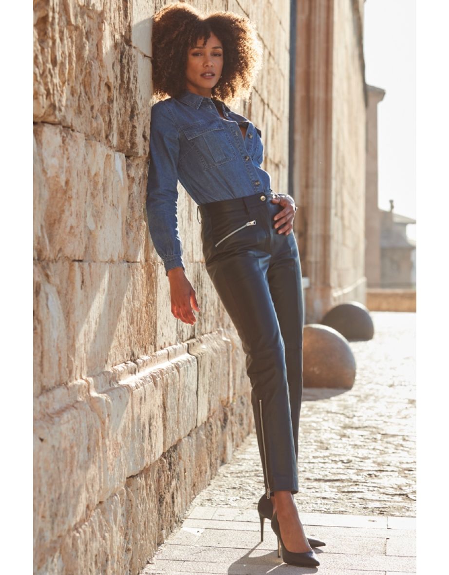 Mid Blue Denim Utility Shirt