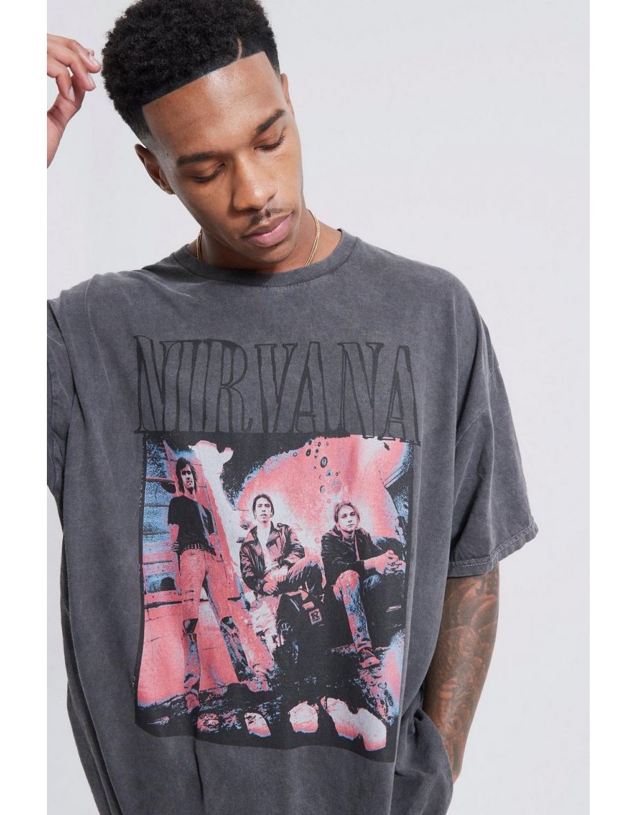 Oversized Nirvana Overdye License T-shirt - charcoal - 2