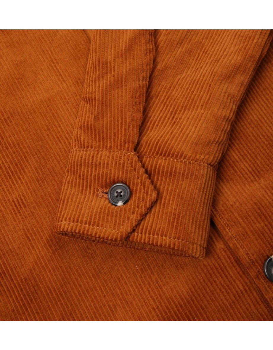 Men's Fred Perry Corduroy Overshirt in Brown - 4