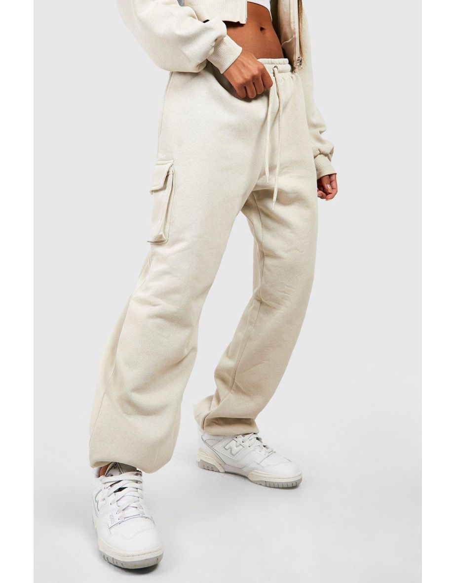 3 Piece Cropped Zip Through Hooded Tracksuit - stone - 3