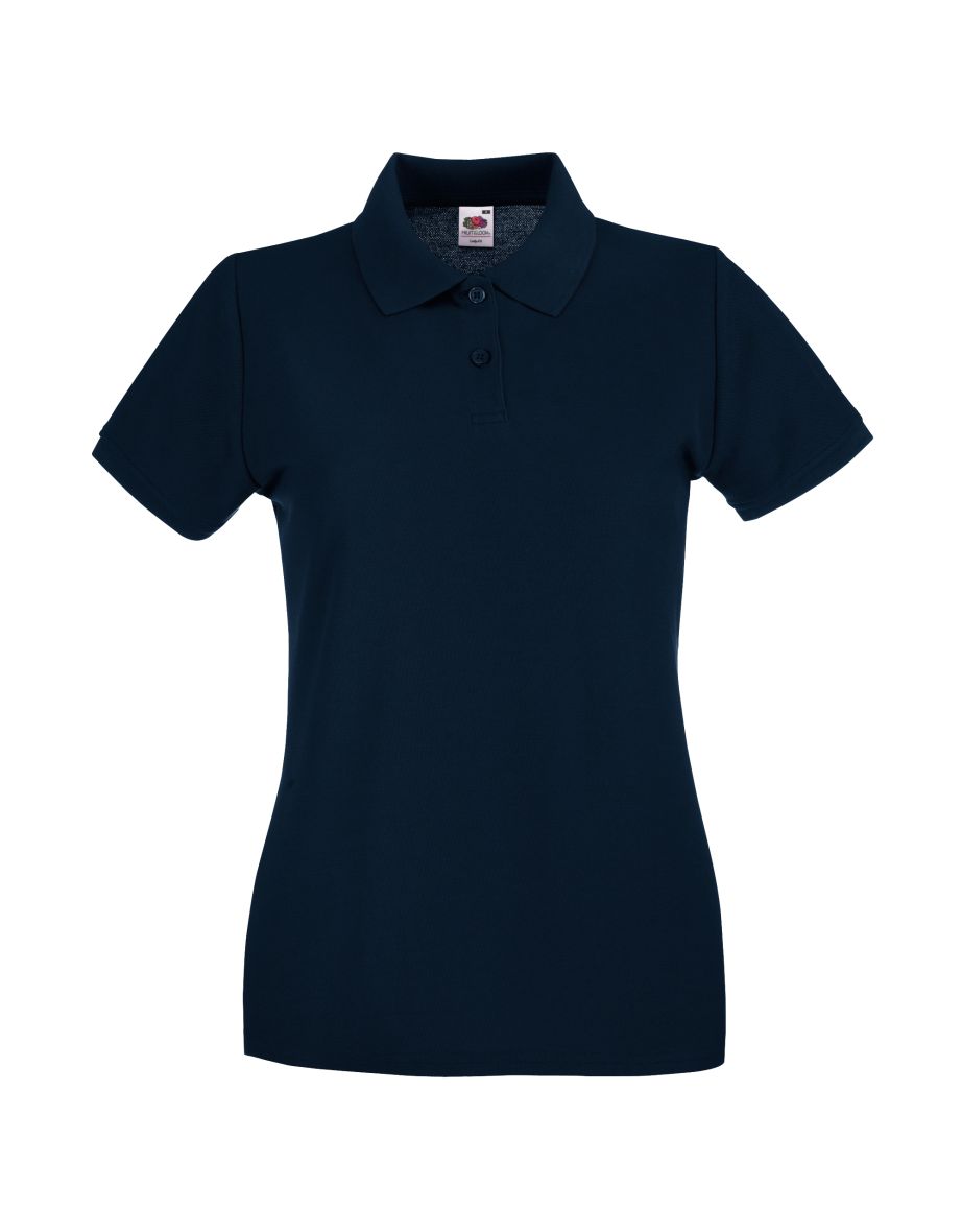 Fruit Of The Loom Ladies Lady-Fit Premium Short Sleeve Polo Shirt - Deep Navy