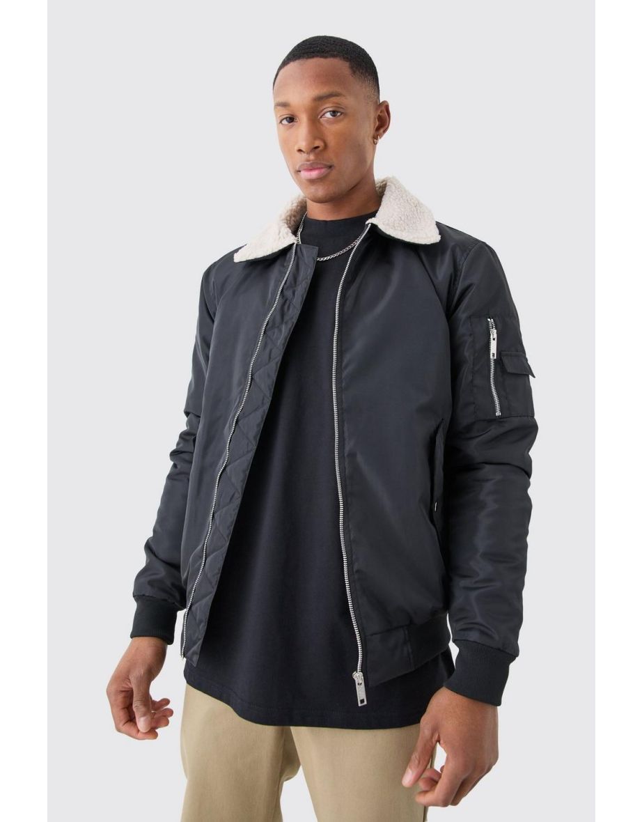 Boohooman borg clearance jacket