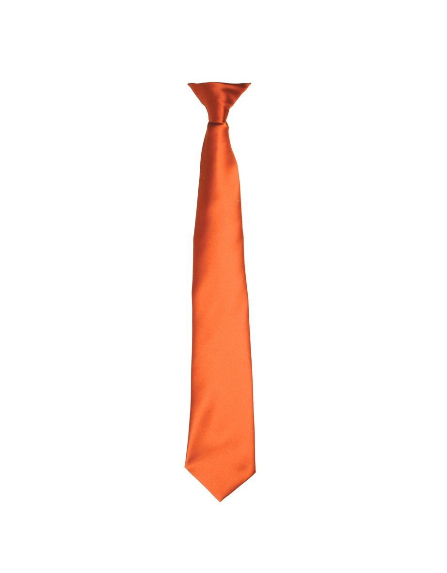 Premier Colours Mens Satin Clip Tie - Orange