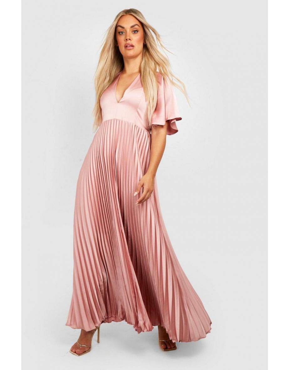 Pleated plunge outlet dress