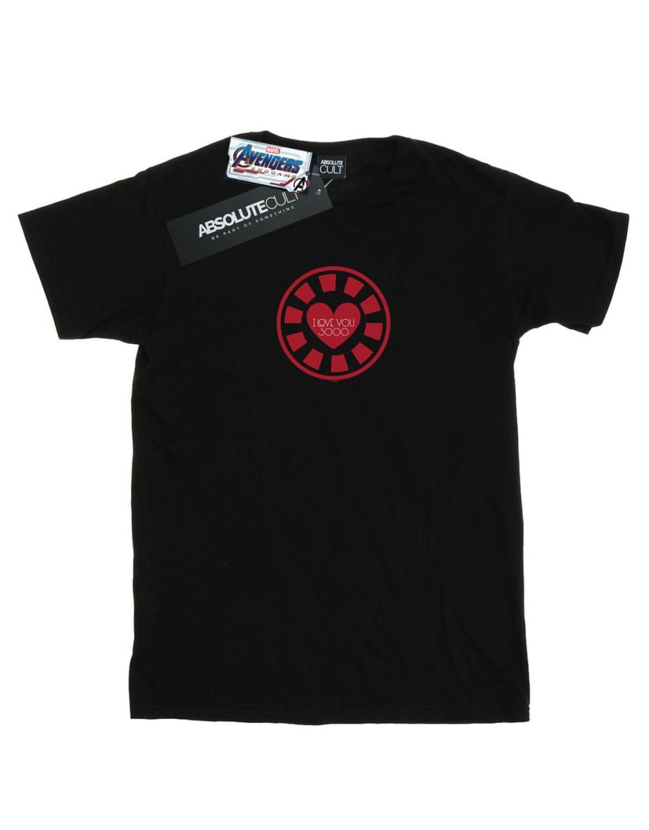 Marvel Boys Avengers Endgame I Love You 3000 Tony Stark Heart T-Shirt - Black - 1